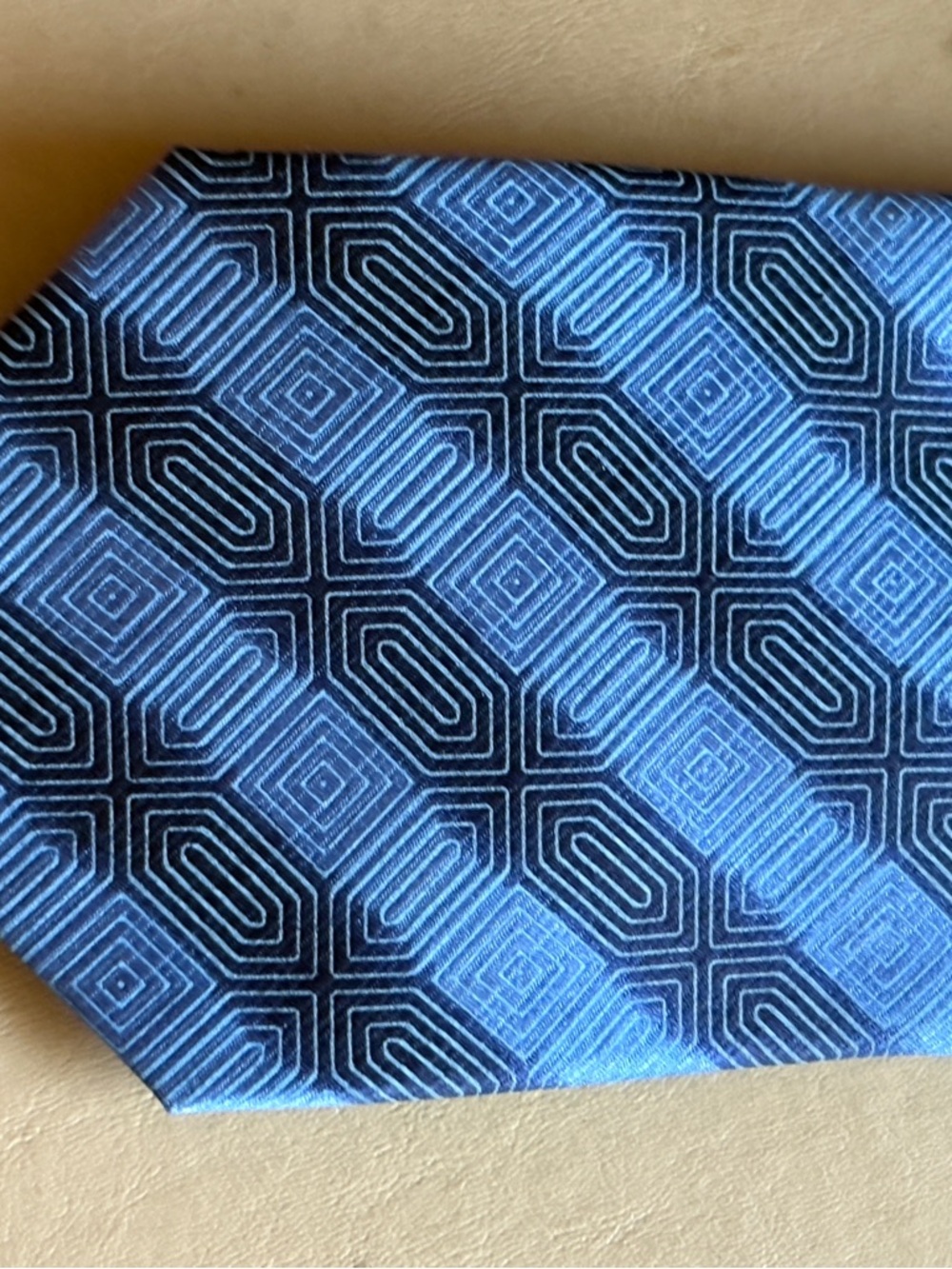 John Ashford Blue Geometric Silk Tie